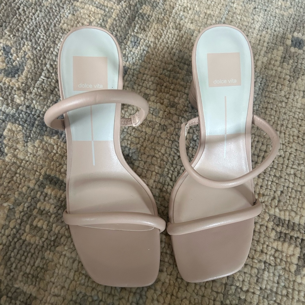 Dolce Vita Cream Heels Modern Square Toe